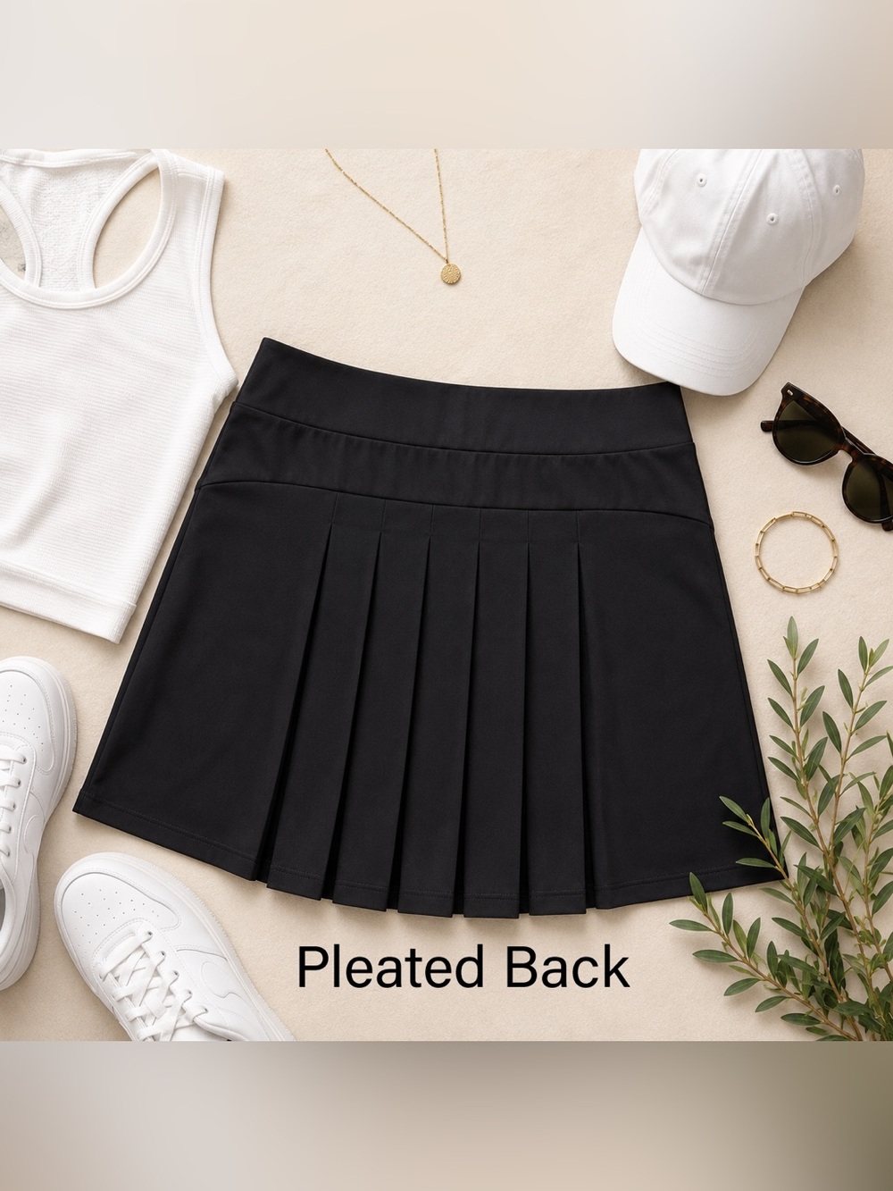 J.Crew Black Pleated Athletic Skort Skirt Shorts Size Medium Golf Tennis - Picture 3 of 8